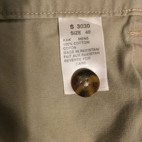 Woolrich Men's Cargo Hiking Shorts Khaki Size 40 100% Cotton Fishing Climbing - Picture 10 of 10